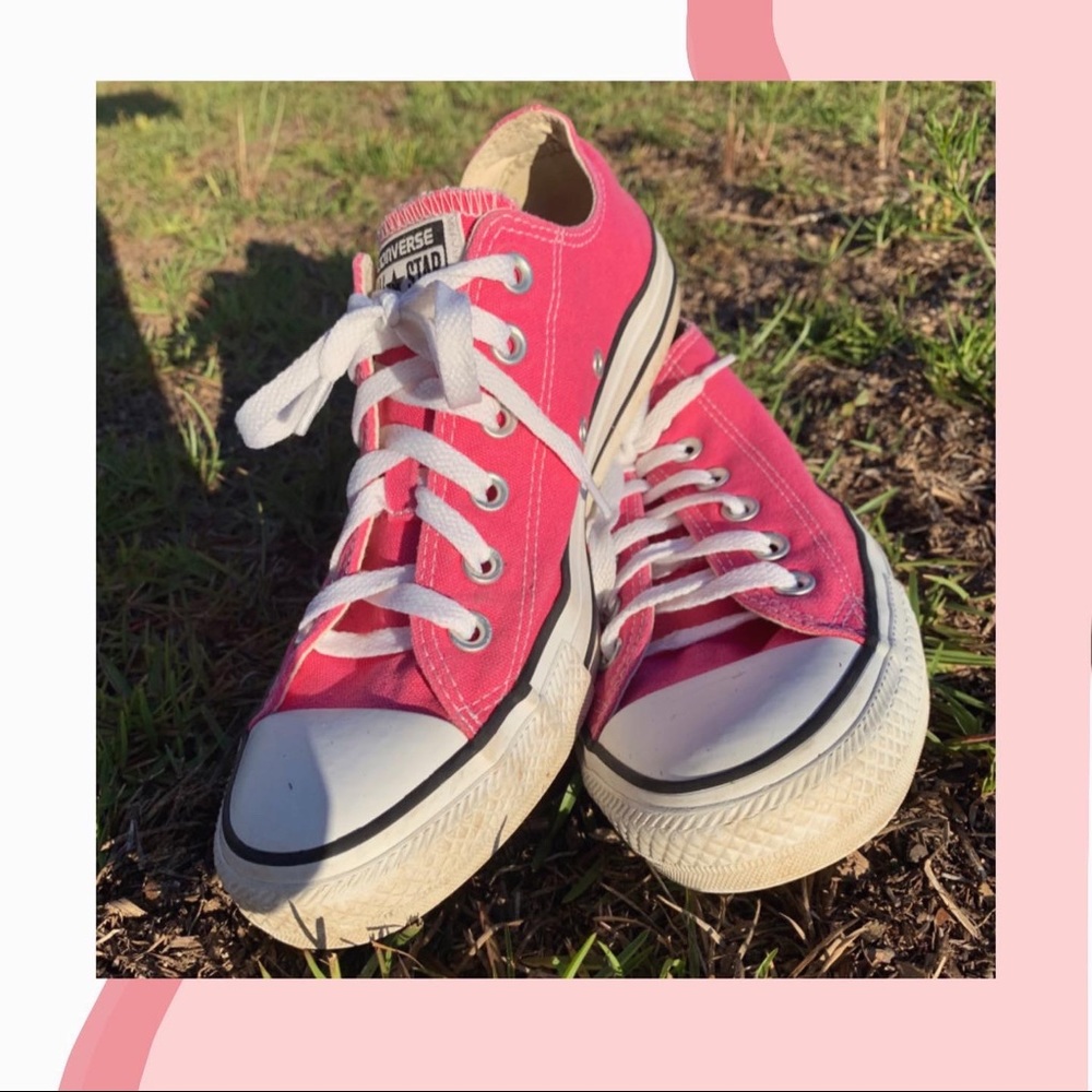 Pink low-top Converse